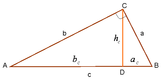 Обозначения сторон и углов в треугольнике.