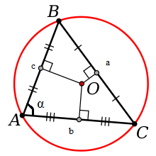 How to find the radius of the described <strong>circle</strong>