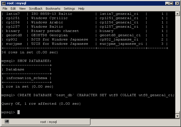 Как создать mysql <strong>базу</strong> данных