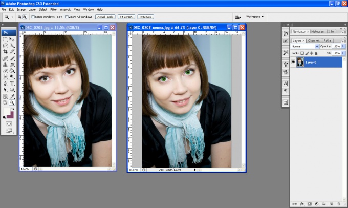 Как изменить цвет глаз в фотошопе