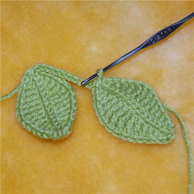 How to knit a leaves crochet