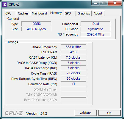 The CPU-z Tab 
