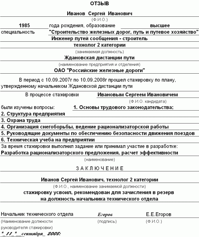 Как написать отзыв о человеке