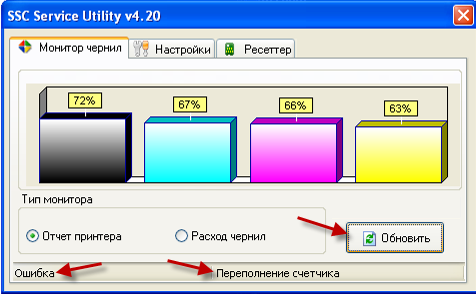 Как обнулить счетчик на принтере epson p50