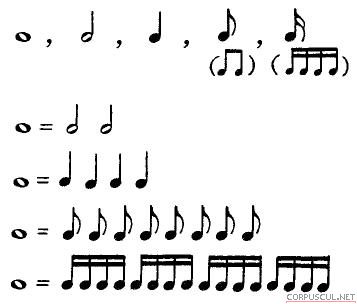 Comparison of durations of notes