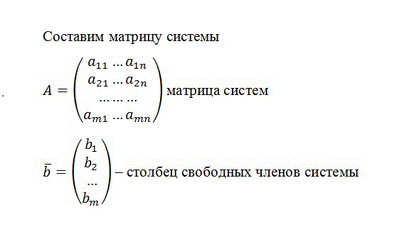 Матричный вид системы