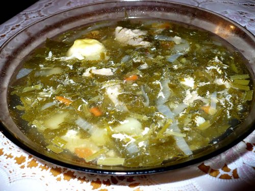 Витаминный суп с щавелем