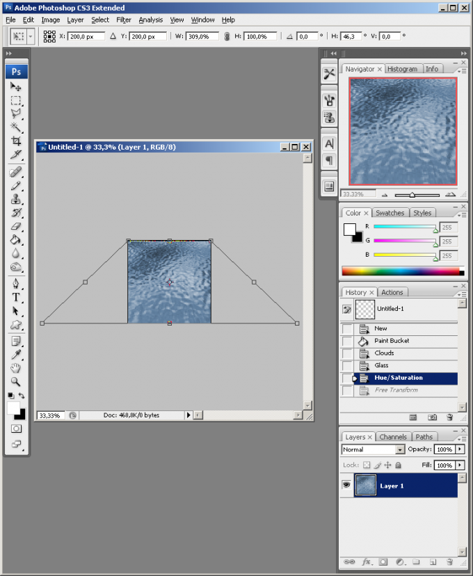 Как изменить цвет воды в фотошопе