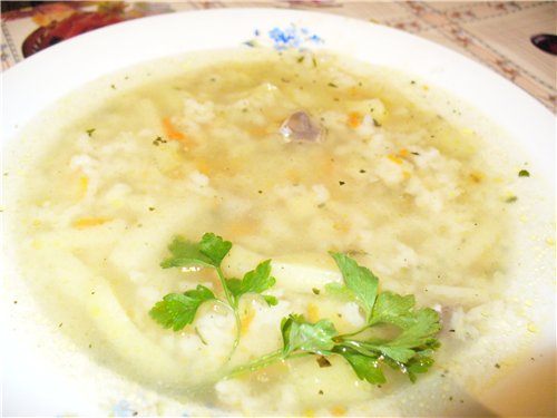 Rice soup - a hearty lunch!