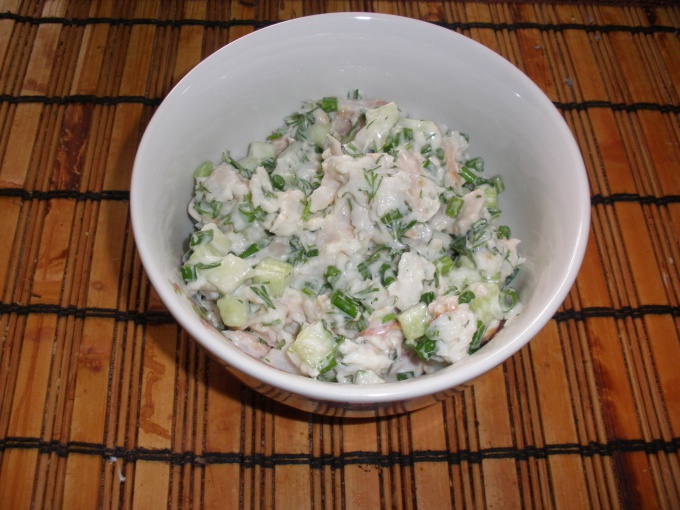 Как готовить салат рыбный