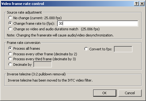 How to change the <b>frequency</b> <strong>frames</strong>