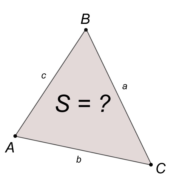 Разносторонний треугольник формула. Площадь разностороннего треугольника. Треугольник сверху. Площадь треугольника рисунок. Формула разностороннего треугольника.