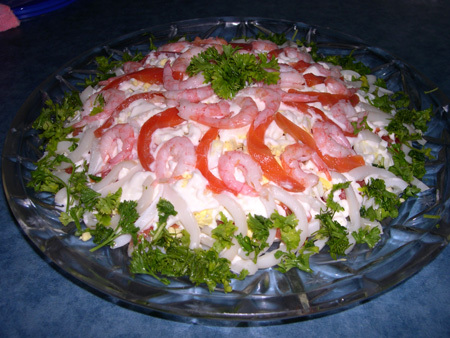 Как готовить салат из кальмаров