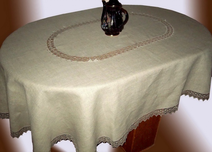 How to sew an oval tablecloth