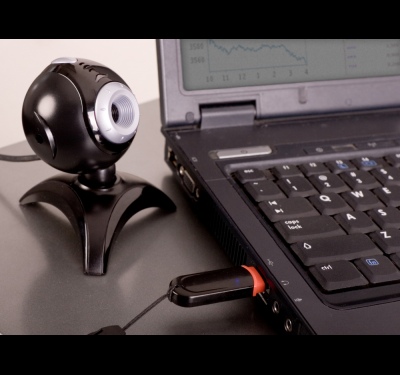 How to configure the built-in microphone on a webcam