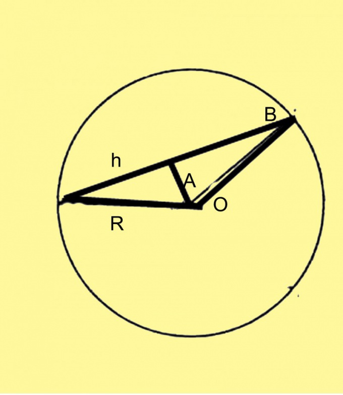 Проведите к хорде перпендикуляр из центра окружности