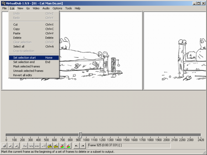 How to cut video from <strong>frame</strong>