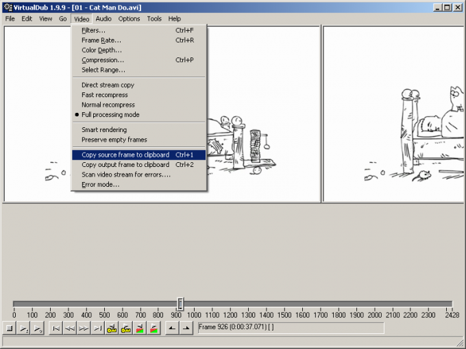 How to cut video from <strong>frame</strong>