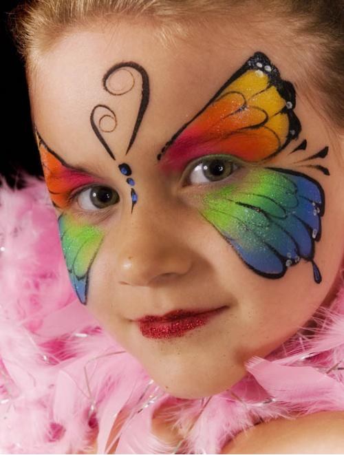 How to draw a butterfly on your face
