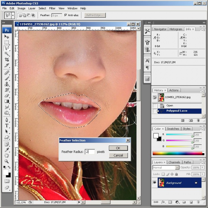 As in <b>Photoshop</b> enlarge <strong>lips</strong>