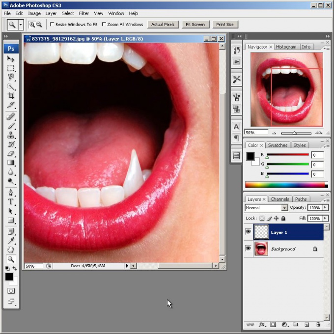 Like Photoshop to make <b>fangs</b>