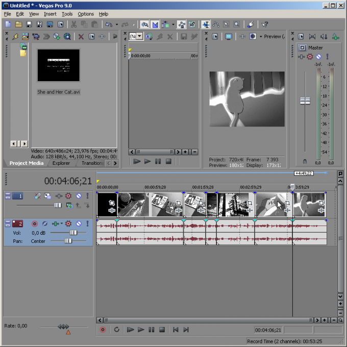 As in Sony Vegas to split the video