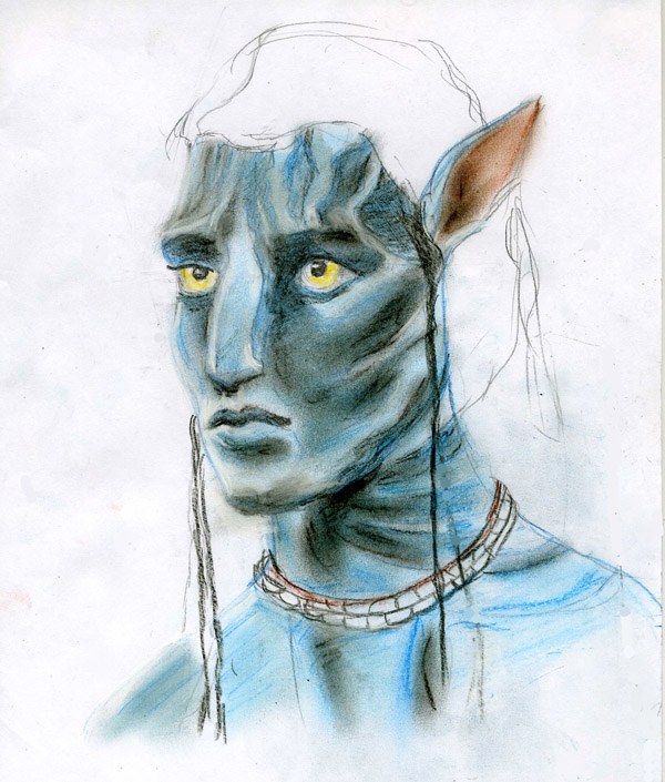 How to draw Avatar pencil blue pencil Drawing