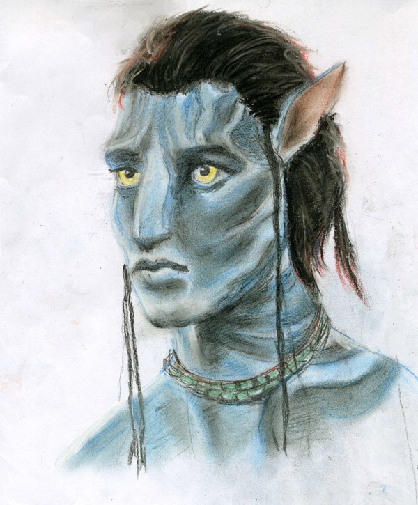 How to draw Avatar pencil blue pencil Drawing