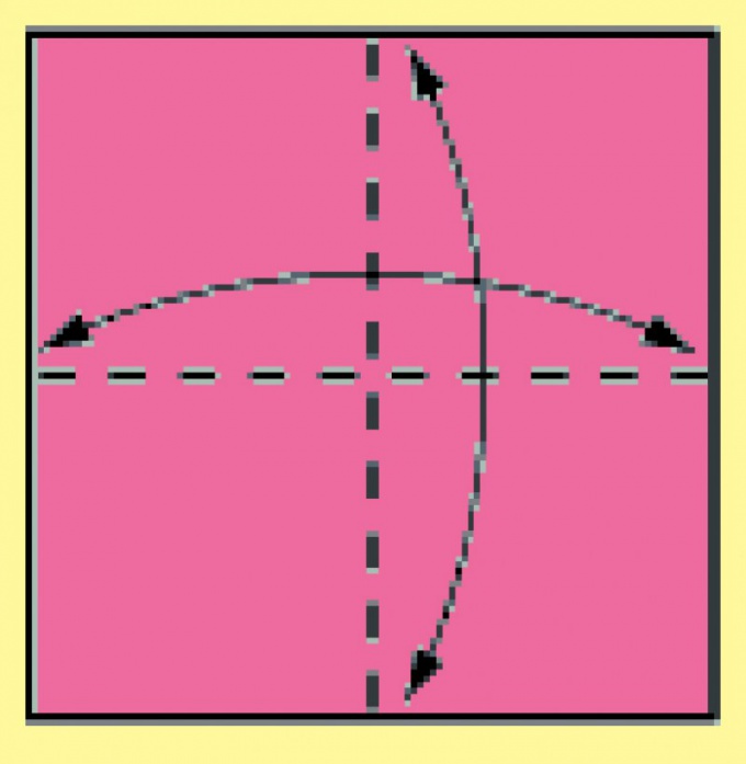 Перегните квадрат несколько раз пополам