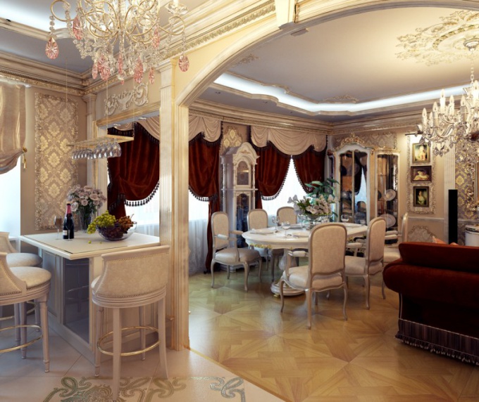 Оформление интерьера гостиной в классическом стиле