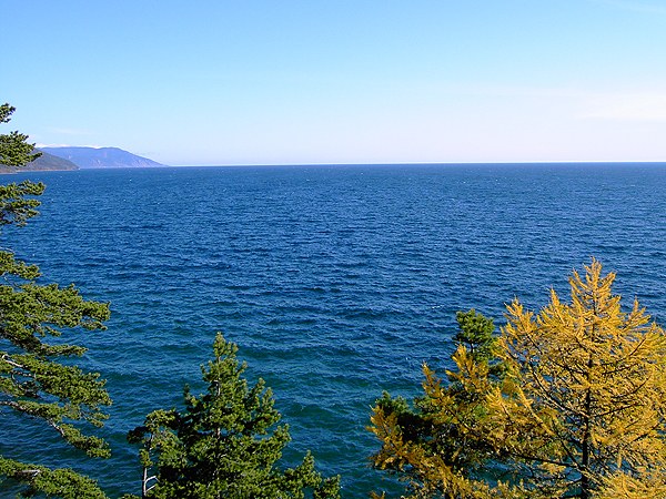 Golden autumn at lake Baikal
