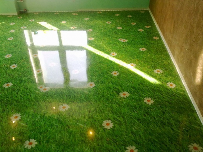 Self-leveling floors with photo printing