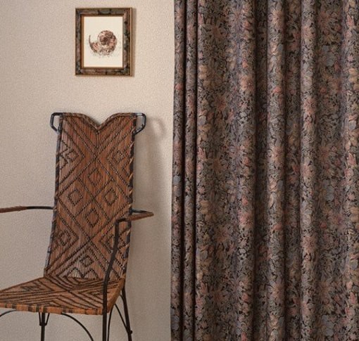 Curtains wenge color in the interior