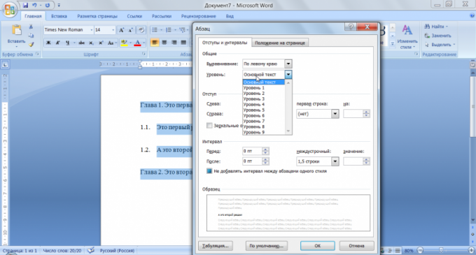 How to make automatic table of contents in Word