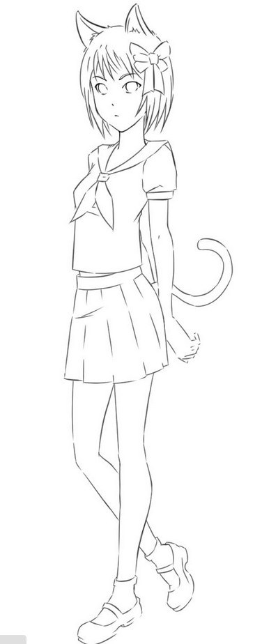 Как нарисовать девушку-кошку