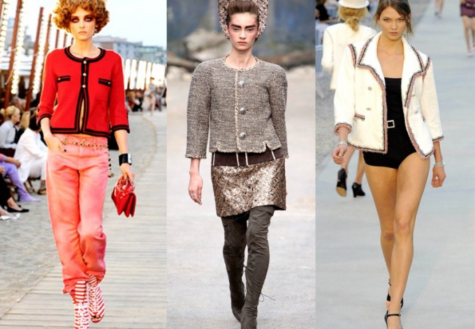 What to wear with a jacket in the Chanel style