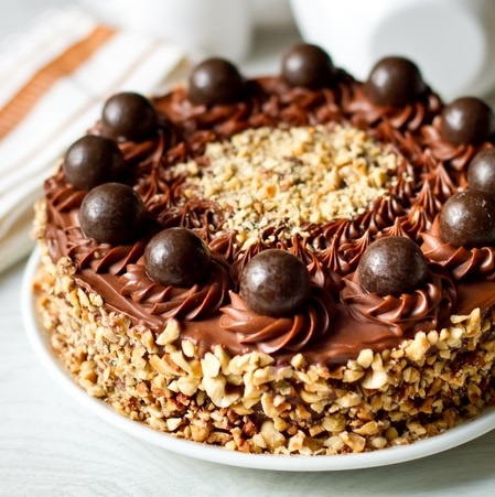 Chocolate nut cake with "Nutella"