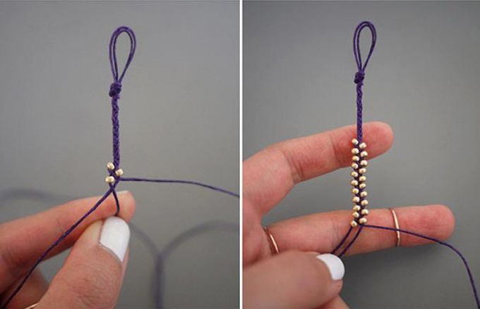 Как сделать браслет из ниток и бисера