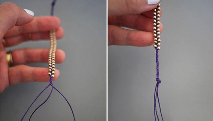Как сделать браслет из ниток и бисера