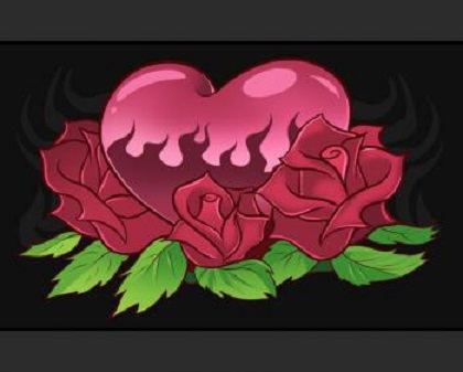 Как нарисовать сердце с розами поэтапно