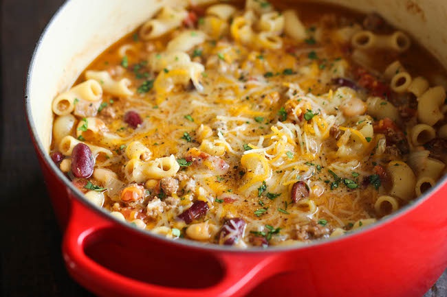 Как приготовить густой суп с фасолью и макаронами