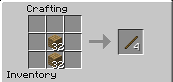 Make sticks in Minecraft