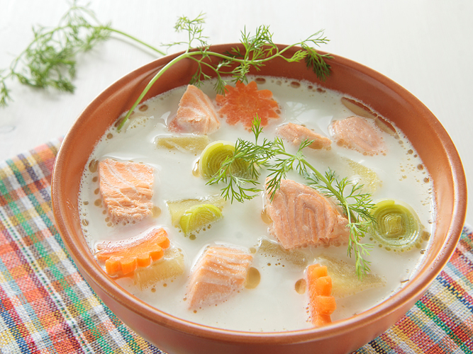 Как приготовить сливочный суп с лососем