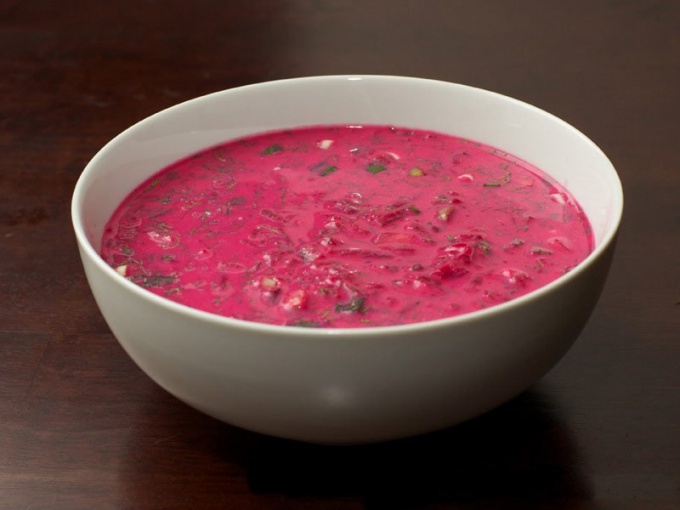 How to cook cold soup with marinated beets 