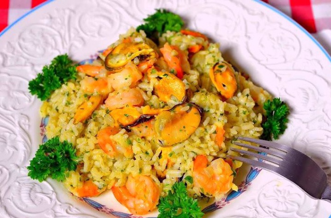 Нереально вкусное ризотто с морепродуктами