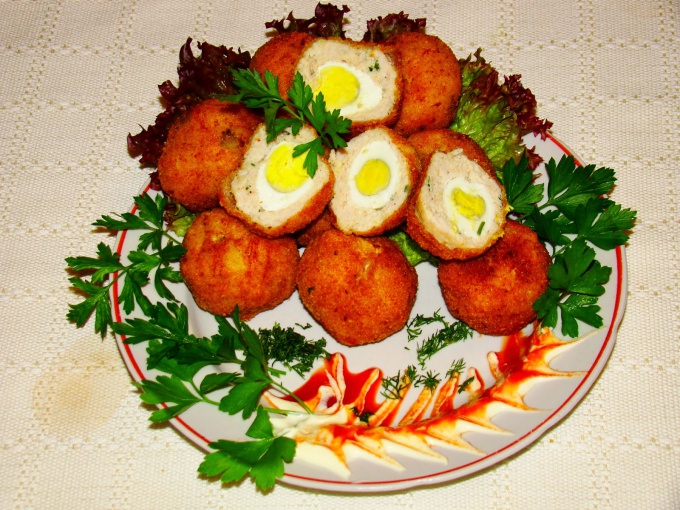 Перепелиные яйца во-фритюре