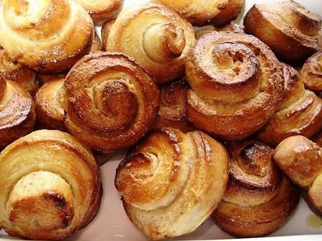 Rolls - pastries for tea, coffee, milk or compote