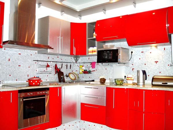 Как использовать красный цвет при оформлении кухни
