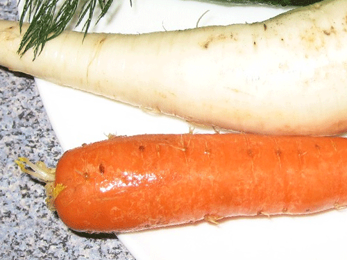 Салат из дайкона и моркови с нори