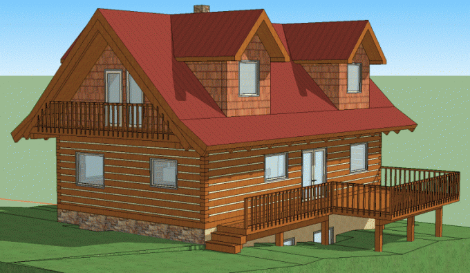 Модель дома в программе Google SketchUp